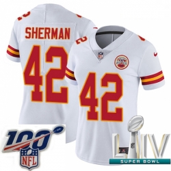 2020 Super Bowl LIV Women Nike Kansas City Chiefs #42 Anthony Sherman White Vapor Untouchable Limited Player NFL Jersey