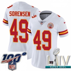 2020 Super Bowl LIV Women Nike Kansas City Chiefs #49 Daniel Sorensen White Vapor Untouchable Limited Player NFL Jersey