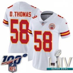 2020 Super Bowl LIV Women Nike Kansas City Chiefs #58 Derrick Thomas White Vapor Untouchable Limited Player NFL Jersey