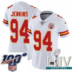 2020 Super Bowl LIV Women Nike Kansas City Chiefs #94 Jarvis Jenkins White Vapor Untouchable Limited Player NFL Jersey