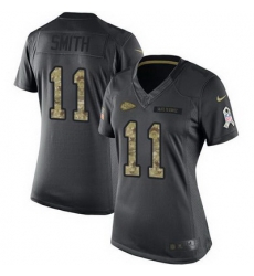 Nike Chiefs #11 Alex Smith Black Womens Stitched NFL Limited 2016 Salute to Service Jersey