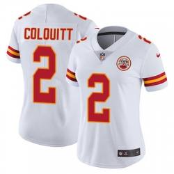 Nike Chiefs #2 Dustin Colquitt White Womens Stitched NFL Vapor Untouchable Limited Jersey