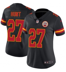 Nike Chiefs #27 Kareem Hunt Black Womens Stitched NFL Limited Rush Jersey