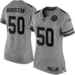 Nike Chiefs #50 Justin Houston Gray Womens Stitched NFL Limited Gridiron Gray Jersey