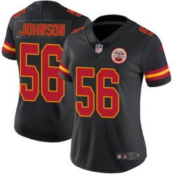 Nike Chiefs #56 Derrick Johnson Black Womens Stitched NFL Limited Rush Jersey