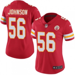 Nike Chiefs #56 Derrick Johnson Red Team Color Womens Stitched NFL Vapor Untouchable Limited Jersey