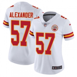 Nike Chiefs #57 D J  Alexander White Womens Stitched NFL Vapor Untouchable Limited Jersey