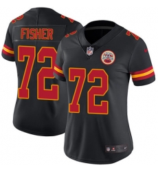 Nike Chiefs #72 Eric Fisher Black Womens Stitched NFL Limited Rush Jersey