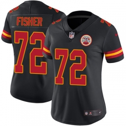 Nike Chiefs #72 Eric Fisher Black Womens Stitched NFL Limited Rush Jersey