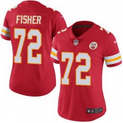 Nike Chiefs #72 Eric Fisher Red Womens Stitched NFL Limited Rush Jersey
