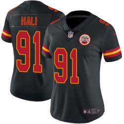 Nike Chiefs #91 Tamba Hali Black Womens Stitched NFL Limited Rush Jersey