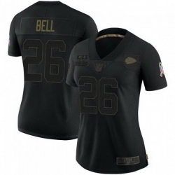 Women Kansas City Chiefs 26 Le'Veon Bell Black Camo Salute To Service Limited Jersey