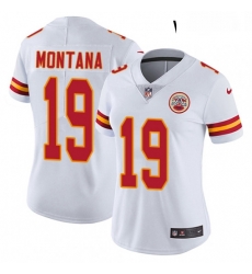 Womens Nike Kansas City Chiefs 19 Joe Montana White Vapor Untouchable Limited Player NFL Jersey