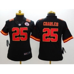 Women's Nike Kansas City Chiefs #25 Jamaal Charles Black Alternate Stitched NFL Limited Jersey