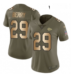 Womens Nike Kansas City Chiefs 29 Eric Berry Limited OliveGold 2017 Salute to Service NFL Jersey