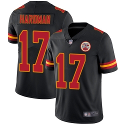 Chiefs 17 Mecole Hardman Black Youth Stitched Football Limited Rush Jersey