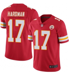 Chiefs 17 Mecole Hardman Red Team Color Youth Stitched Football Vapor Untouchable Limited Jersey