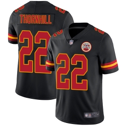 Chiefs 22 Juan Thornhill Black Youth Stitched Football Limited Rush Jersey