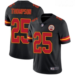 Chiefs #25 Darwin Thompson Black Youth Stitched Football Limited Rush Jersey