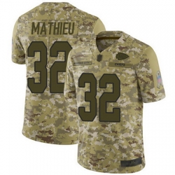 Chiefs 32 Tyrann Mathieu Camo Youth Stitched Football Limited 2018 Salute to Service Jersey