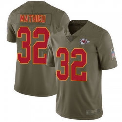 Chiefs 32 Tyrann Mathieu Olive Youth Stitched Football Limited 2017 Salute to Service Jersey