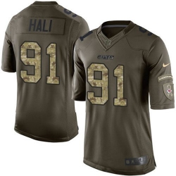 Nike Chiefs #91 Tamba Hali Green Youth Stitched NFL Limited Salute to Service Jersey