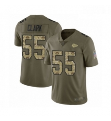 Youth Kansas City Chiefs 55 Frank Clark Limited Olive Camo 2017 Salute to Service Football Jersey