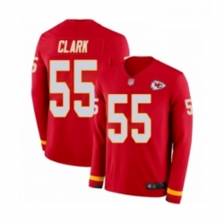 Youth Kansas City Chiefs 55 Frank Clark Limited Red Therma Long Sleeve Football Jersey