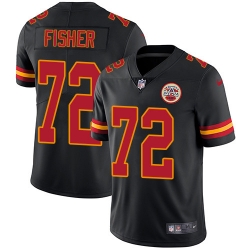 Youth Nike Chiefs 72 Eric Fisher Black Stitched NFL Limited Rush Jersey