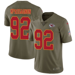 Youth Nike Chiefs #92 Tanoh Kpassagnon Olive Stitched NFL Limited 2017 Salute to Service Jersey