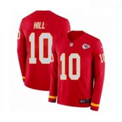Youth Nike Kansas City Chiefs 10 Tyreek Hill Limited Red Therma Long Sleeve NFL Jersey