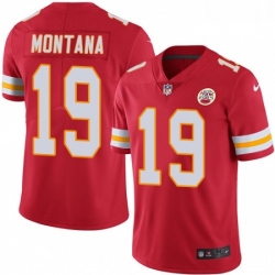 Youth Nike Kansas City Chiefs 19 Joe Montana Red Team Color Vapor Untouchable Limited Player NFL Jersey