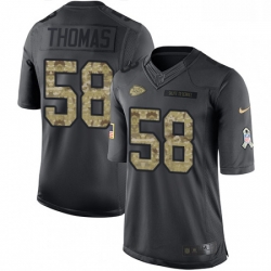 Youth Nike Kansas City Chiefs 58 Derrick Thomas Limited Black 2016 Salute to Service NFL Jersey