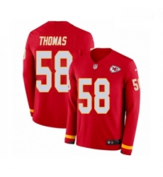 Youth Nike Kansas City Chiefs 58 Derrick Thomas Limited Red Therma Long Sleeve NFL Jersey