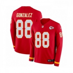 Youth Nike Kansas City Chiefs 88 Tony Gonzalez Limited Red Therma Long Sleeve NFL Jersey