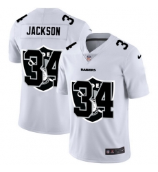 Las Vegas Raiders 34 Bo Jackson White Men Nike Team Logo Dual Overlap Limited NFL Jersey