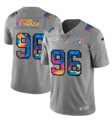 Las Vegas Raiders 96 Clelin Ferrell Men Nike Multi Color 2020 NFL Crucial Catch NFL Jersey Greyheather