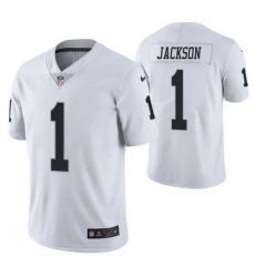 Men Las Vegas Raiders 1 DeSean Jackson White Vapor Limited Stitched Jersey