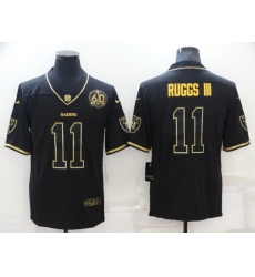 Men Las Vegas Raiders 11 Henry Ruggs III Black Gold With 60th Anniversary Patch Vapor Limited Stitched jersey