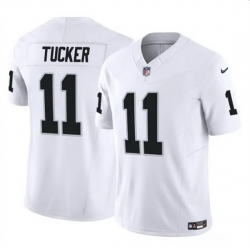 Men Las Vegas Raiders 11 Tre Tucker White 2023 F U S E Vapor Untouchable Stitched Football Jersey