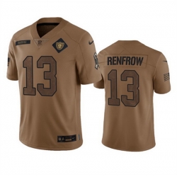 Men Las Vegas Raiders 13 Hunter Renfrow 2023 Brown Salute To Service Limited Stitched Football Jersey