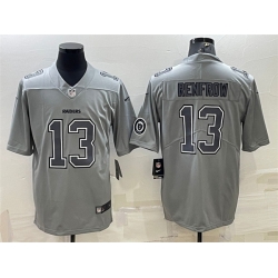 Men Las Vegas Raiders 13 Hunter Renfrow Grey Atmosphere Fashion With Patch Stitched Jersey