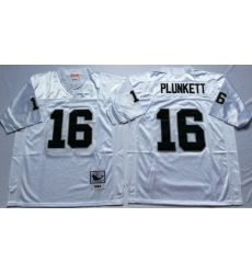 Men Las Vegas Raiders 16 Jim Plunkett White M&N Throwback Jersey