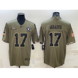 Men Las Vegas Raiders 17 Davante Adams 2022 Olive Salute To Service Limited Stitched Jersey