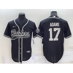 Men Las Vegas Raiders 17 Davante Adams Black Cool Base Stitched Baseball Jersey