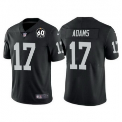 Men Las Vegas Raiders 17 Davante Adams Black With 60th Anniversary Patch Vapor Limited Stitched jersey