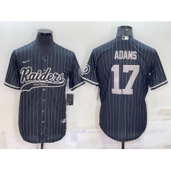 Men Las Vegas Raiders 17 Davante Adams Black With Patch Cool Base Stitched Baseball Jersey