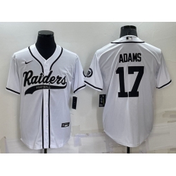 Men Las Vegas Raiders 17 Davante Adams White Cool Base Stitched Baseball Jersey