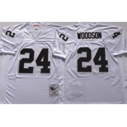 Men Las Vegas Raiders 24 Charles Woodson White Limited Stitched jersey