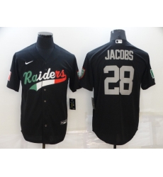 Men Las Vegas Raiders 28 Josh Jacobs Black Mexico Stitched Jersey